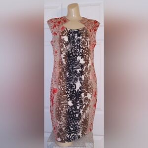 NWOT. Size 10P. Elegant Floral Sleeveless Dress